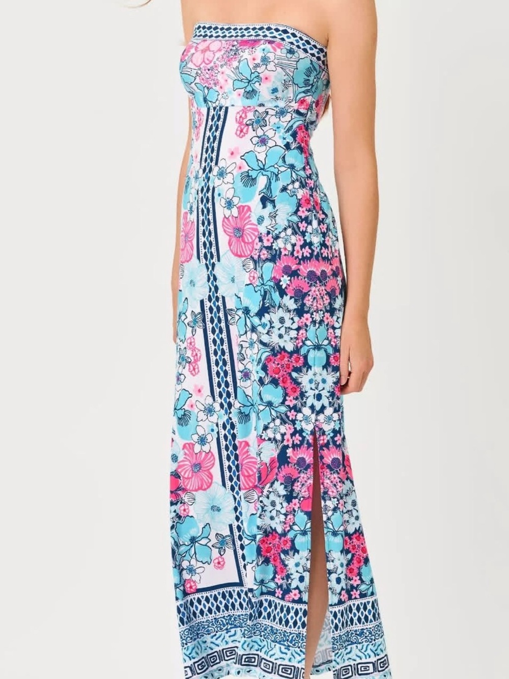 Lilly Pulitzer Noa Strapless Floral Maxi Dress size 14